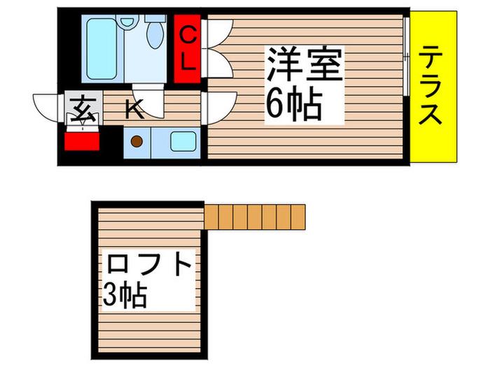 メディオ臼井(1K/1階)の間取り写真