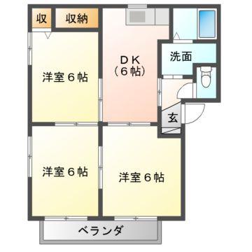 アーバン21(3DK/1階)の間取り写真