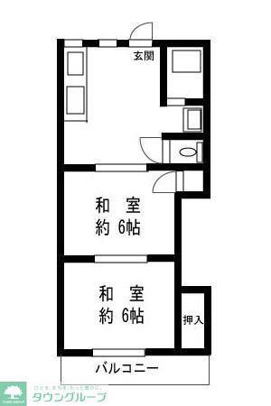 中村マンション(2DK/2階)の間取り写真
