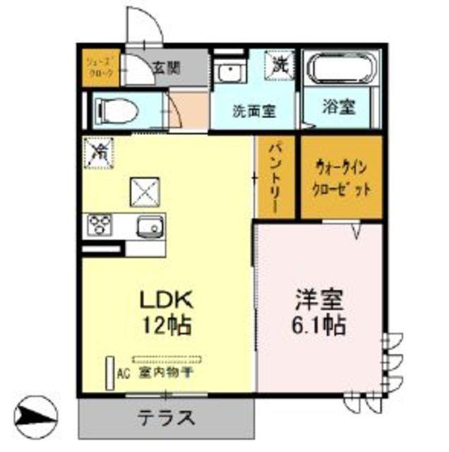 ビーグルテラスB (1LDK/1階)の間取り写真