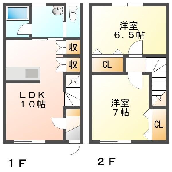 メゾントワベール(2LDK/1階)の間取り写真