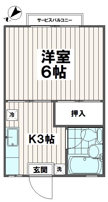 ハイム桜台(1K/1階)の間取り写真