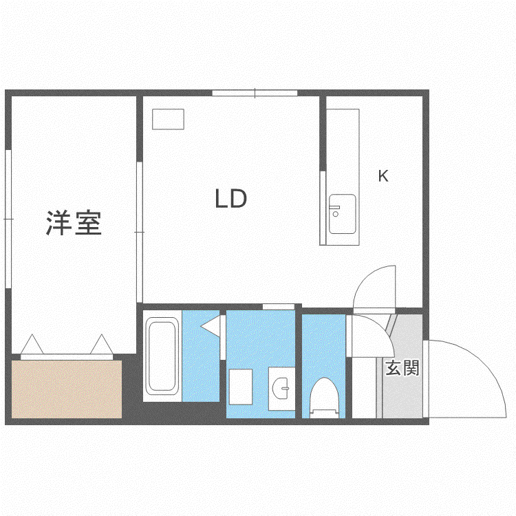JIC新道東(1LDK/3階)の間取り写真