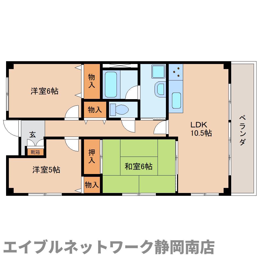 マンション オリオン(3LDK/2階)の間取り写真