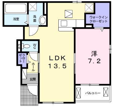 パンプA(1LDK/1階)の間取り写真