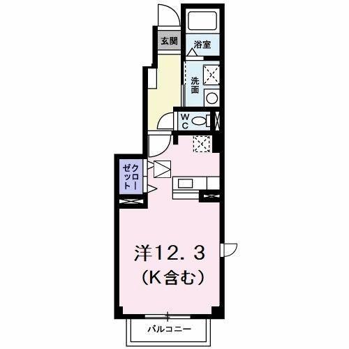 ラ・ヴェール(ワンルーム/1階)の間取り写真