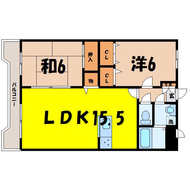 プレジャーONE(2LDK/3階)の間取り写真