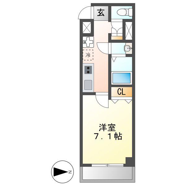 AXIS(1K/7階)の間取り写真