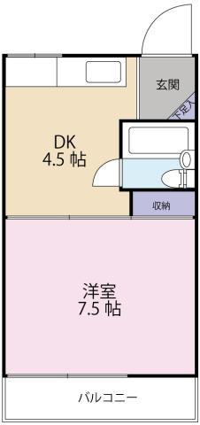 メゾン祥瑞(1DK/1階)の間取り写真
