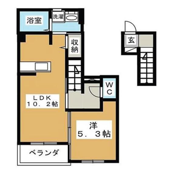 ハーモニー グランデI(1LDK/2階)の間取り写真
