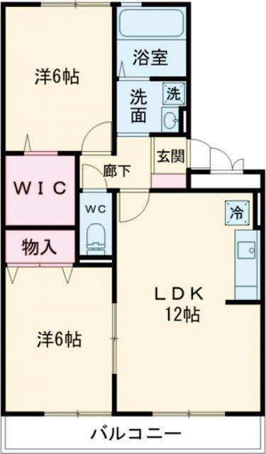 サントゥールA(2LDK/3階)の間取り写真