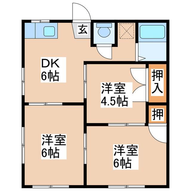 メゾン柊(3DK/2階)の間取り写真