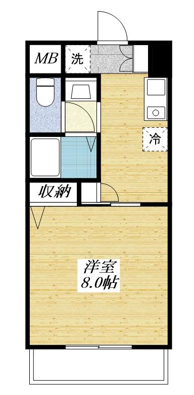 ホワイトレジデンス(1K/3階)の間取り写真
