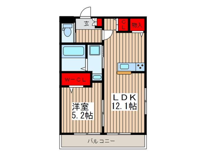 サンハイム(1LDK/3階)の間取り写真
