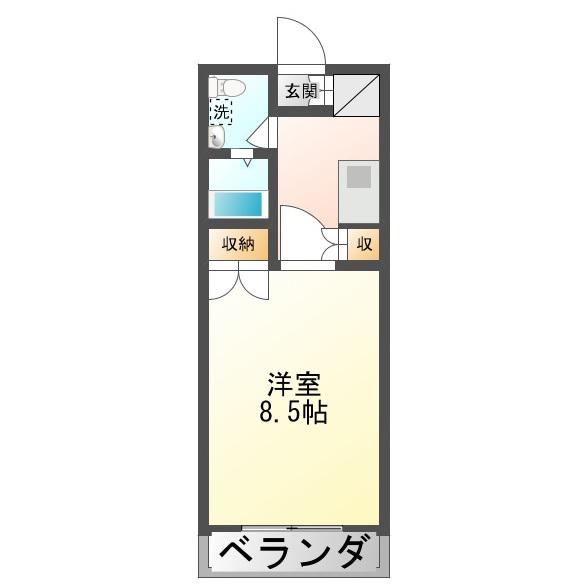スカイメゾンA(1K/1階)の間取り写真