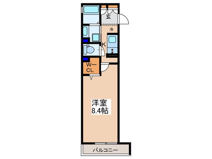 グラッサム大和(1K/3階)の間取り写真
