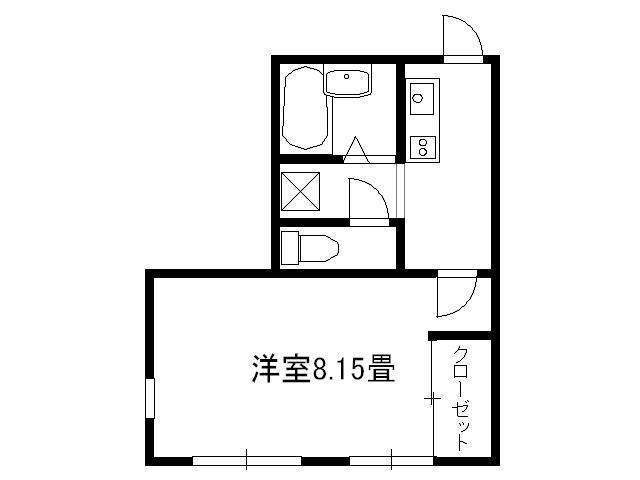 サンハナ (1K/1階)の間取り写真