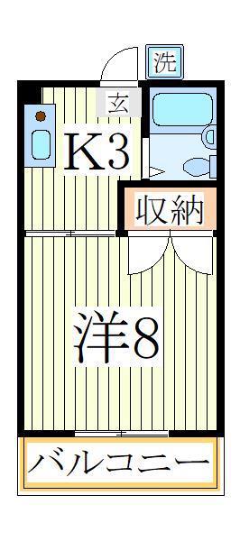 第二コーポ 高市(1K/1階)の間取り写真