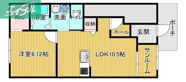 安江アパート(1LDK/1階)の間取り写真