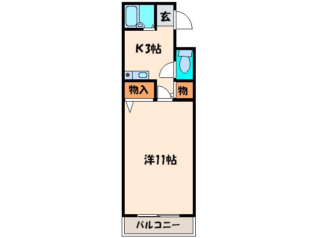 ホワイトクラウドⅡ(1K/2階)の間取り写真