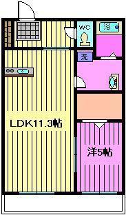 リブリ・ラ・ソーレ(1LDK/2階)の間取り写真