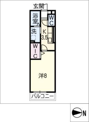 STCODA(1K/1階)の間取り写真