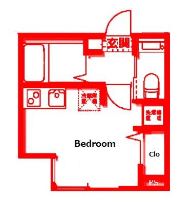 クレストコート元住吉II(ワンルーム/1階)の間取り写真