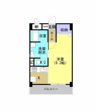 NEWPROSPERTOWN萬福(ワンルーム/6階)の間取り写真