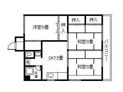 サニークレセント坂之上(2LDK/2階)の間取り写真