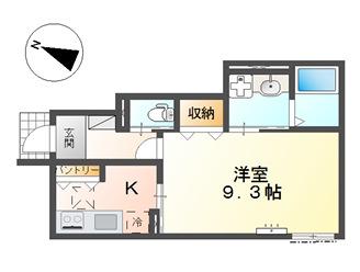 LUXE MAYA(1K/1階)の間取り写真
