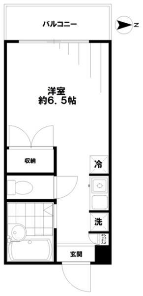 プレジール(ワンルーム/2階)の間取り写真