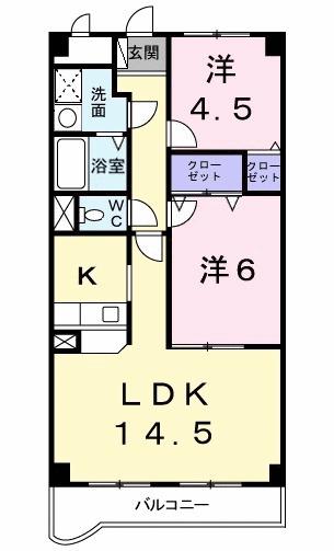 アルファビア池内(2LDK/3階)の間取り写真