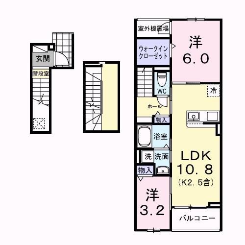 ＪＲ青梅線 東青梅駅 徒歩9分 3階建 築1年(2LDK/3階)の間取り写真