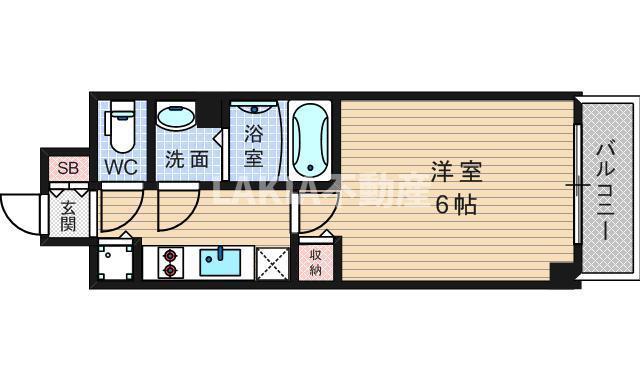 メインステージ京町堀(1K/5階)の間取り写真
