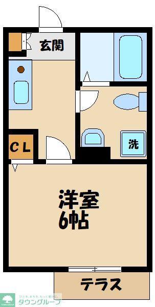 ベラビスタヒルズ中山(1K/1階)の間取り写真