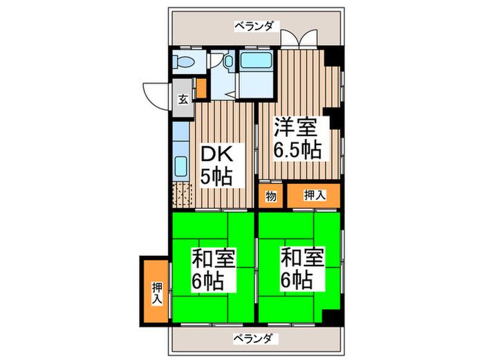 COREMビル(3DK/5階)の間取り写真