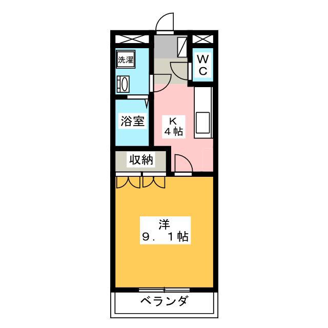 RIVER SIDE TOKI(1K/1階)の間取り写真