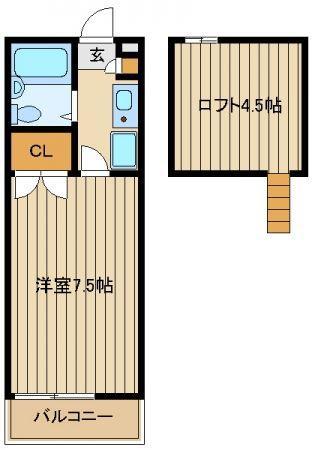 ホワイトパル保谷(1K/1階)の間取り写真