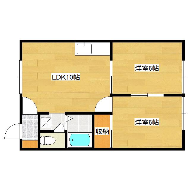 SKハイツ(2LDK/2階)の間取り写真