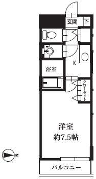 HF銀座レジデンスイーストII(1K/11階)の間取り写真