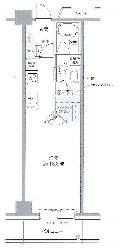プライムアーバン豊洲(ワンルーム/6階)の間取り写真
