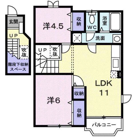 フィエルテ(2LDK/2階)の間取り写真