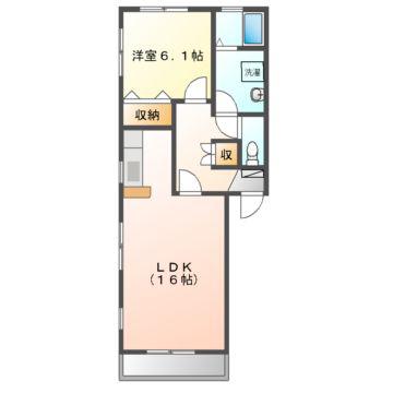 ルミーナ天花寺(1LDK/2階)の間取り写真