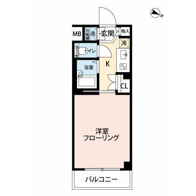 ルーブル学芸大学(1K/5階)の間取り写真
