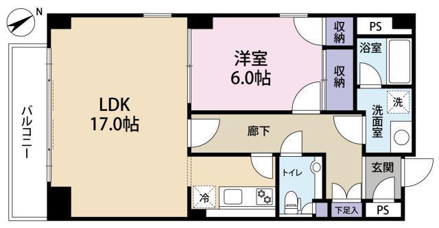 原宿パークハウス(1LDK/3階)の間取り写真