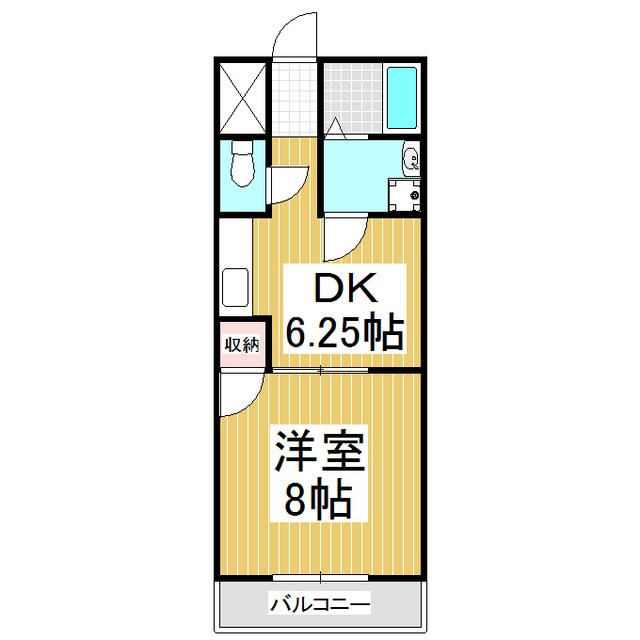 エイトバレーD・E(1DK/2階)の間取り写真