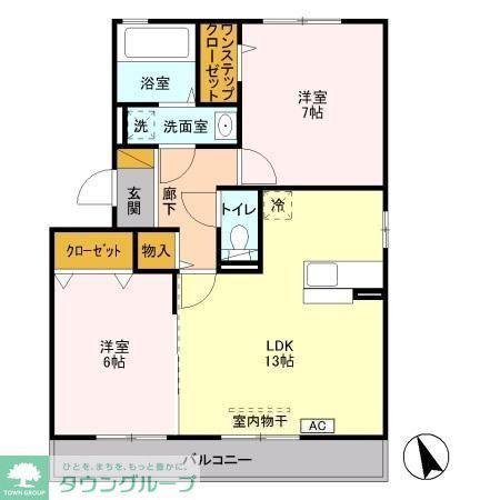 ソレイユ・ルヴァン(2LDK/2階)の間取り写真