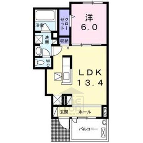 エテルネル アンジュ Ⅰ(1LDK/1階)の間取り写真