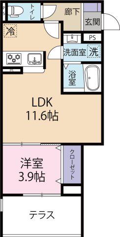 エムライズ兵庫駅前通(1LDK/3階)の間取り写真