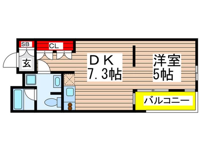 フォレスト久屋公園(1DK/5階)の間取り写真